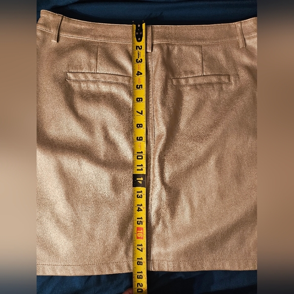 MARC NEW YORK JEANS METALLIC Gold MINI HIGH-RISE SKIRT SIZE 16 - Picture 4 of 7